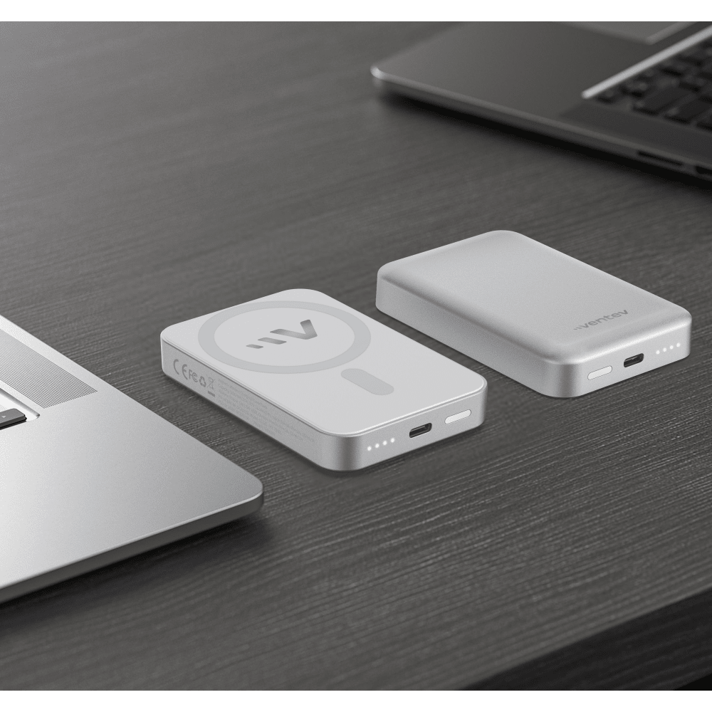 Ventev Portable Wireless Magnetic Battery 5,000 mAh Gray