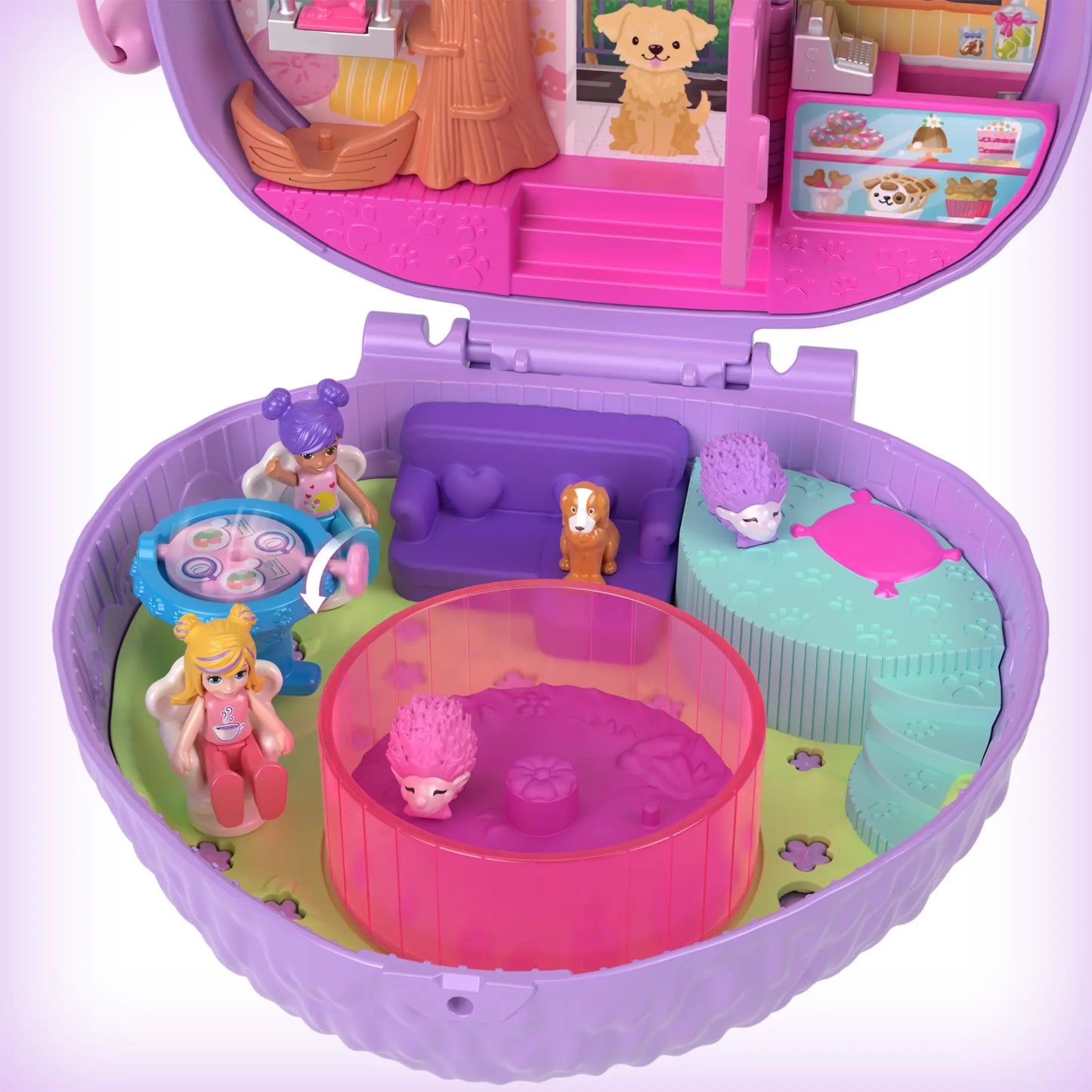 Polly Pocket Dolls And Playset, Travel Toys, Hedgehog Coffee Shop Compact