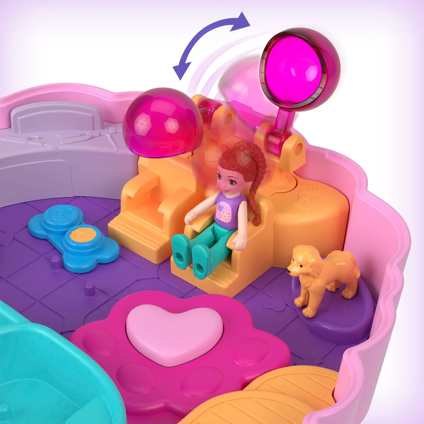 Polly Pocket Dolls And Playset, Animal Toys Groom & Glam Poodle Compact Playset