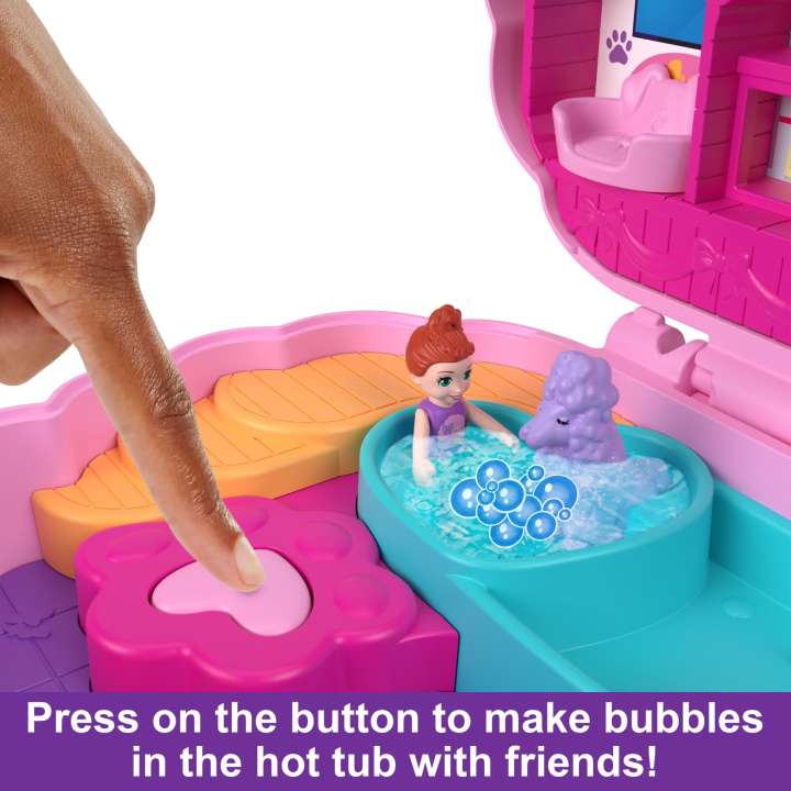 Polly Pocket Dolls And Playset, Animal Toys Groom & Glam Poodle Compact Playset