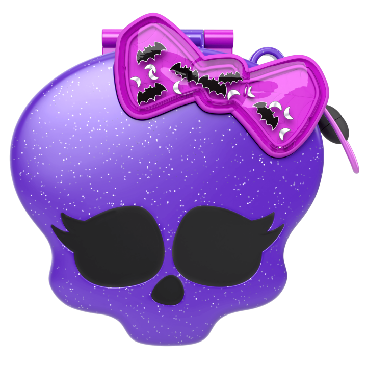 Polly Pocket Monster High Compact With 3 Micro Dolls & 10 Accessories, Opens To High School