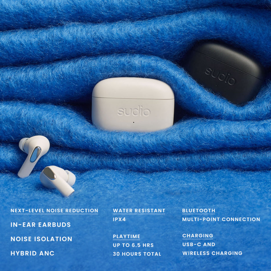 Sudio E3 Hybrid Active Noise Cancelling Earbuds
