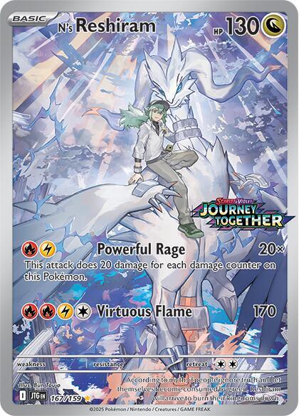 Pokemon N's Reshiram - 167/159 (Journey Together Stamped)
