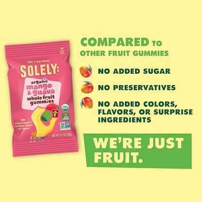 Solely Organic Mango and Guava Whole Fruit Gummies (5 pack)