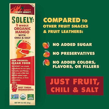 Solely Organic Mango Chili And Salt Fruit Jerky (12 pack)