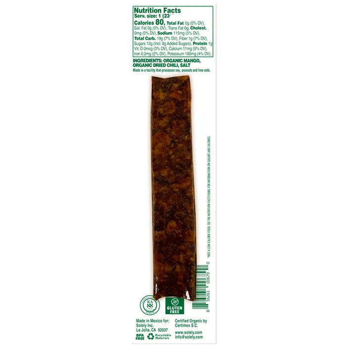 Solely Organic Mango Chili And Salt Fruit Jerky (12 pack)