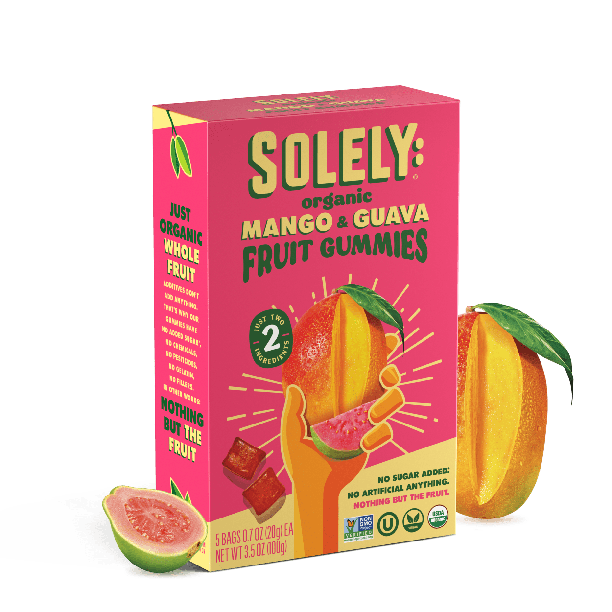 Solely Organic Mango and Guava Whole Fruit Gummies (5 pack)