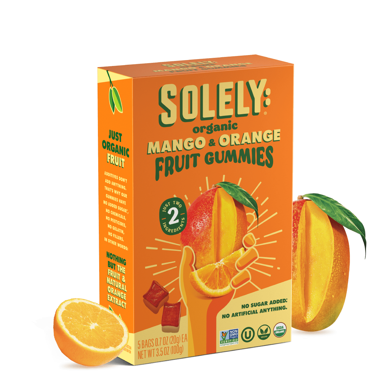 Solely Organic Mango and Orange Whole Fruit Gummies (5 pack)