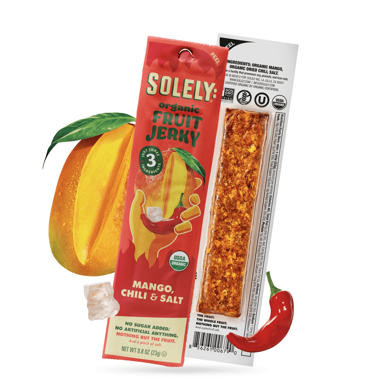 Solely Organic Mango Chili And Salt Fruit Jerky (12 pack)