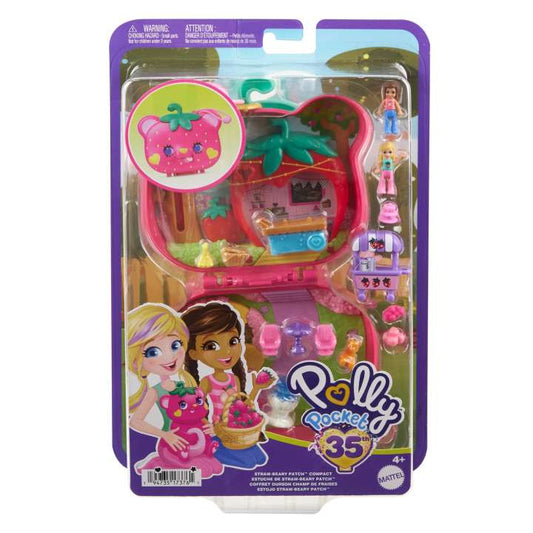 Polly Pocket Dolls And Playset, Travel Toys, Straw-Beary Patch Compact